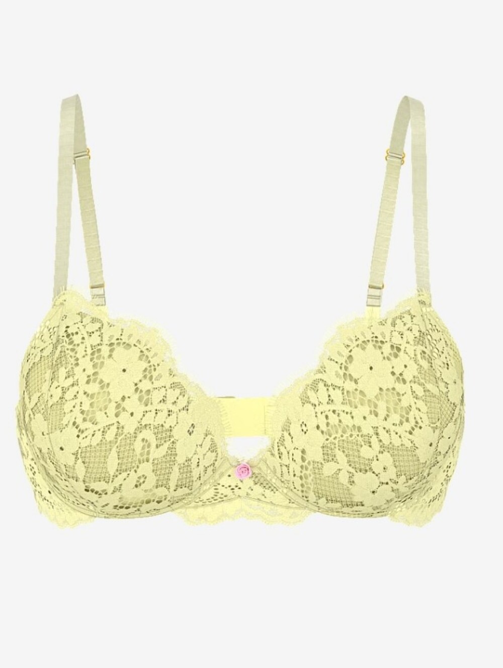 Victoria Secret Dream Angels Lemonade Lace Pushup Bra, 32B